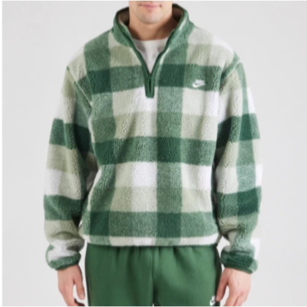 New Nike Mens 1/2 Zip Pullover Sherpa Jacket Size S MSRP $115